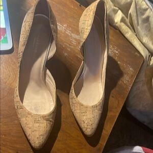 Loeffler Randall Tan Gold Heels Sleek Silhouette